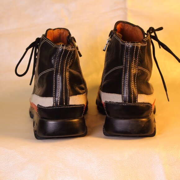 Donald J. Pliner Black and Red Leather Boots - Picture 12 of 15